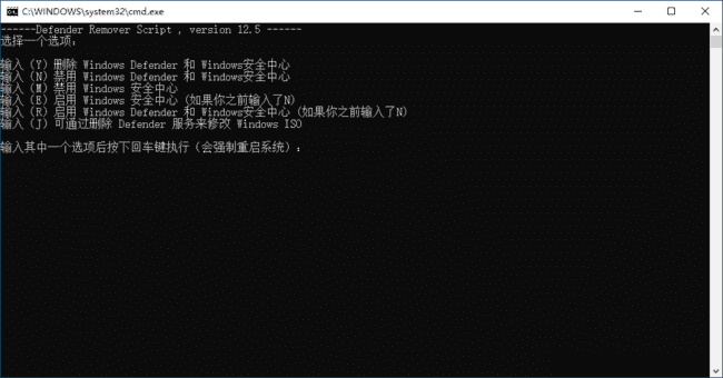 DefenderRemover(删除禁用Windows安全中心) v12.5.1